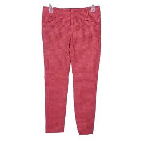 The Limited Ideal Stretch Pants Women Size 0 Orange White